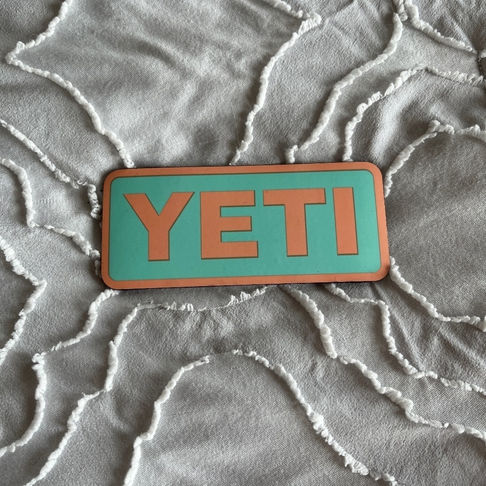 NEW Yeti Magnet - Aqua w/ Coral